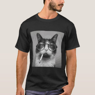 Vuxen Lustigt grafiskt kattrök är lustigt T Shirt