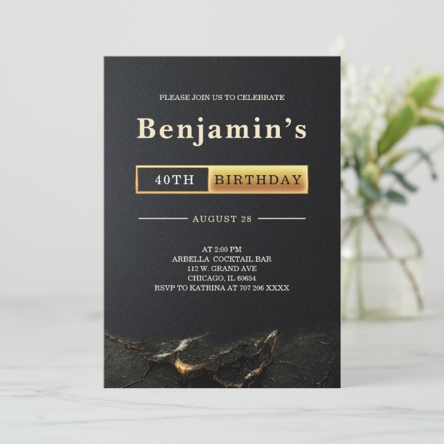 Vuxen Manar 40:e födelsedag Party Inbjudningar (Stående Fram)