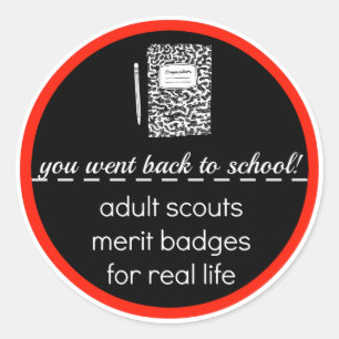 Vuxen: Merit Badges for Real Life Runt Klistermärke