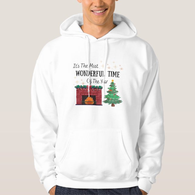Vuxen Mest Underbara Tid På Året Hoodie (Framsida)
