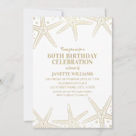 Vuxen Nautical Starfish Beach 60:e Födelsedagsfest Inbjudningar
