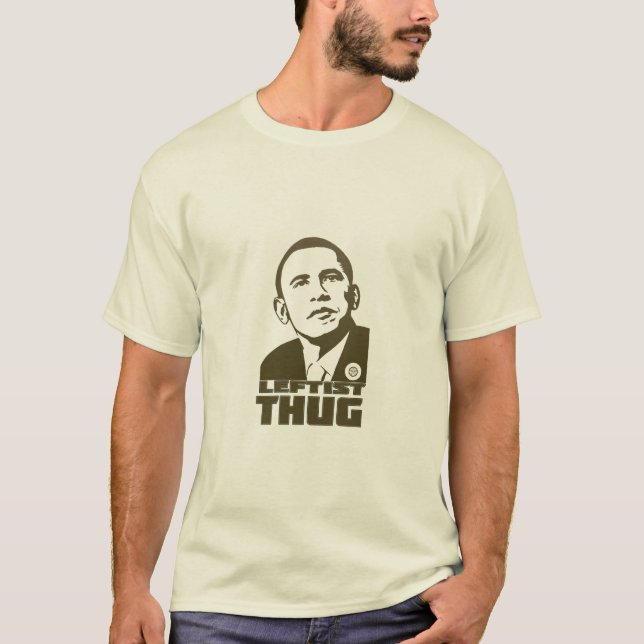Vuxen Obama vänsterorienterad ThugT-tröja Tee (Framsida)