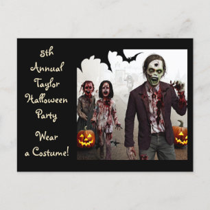 Vuxen och barn Zombies Halloween fest Inbjudan