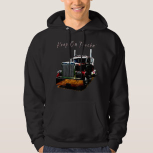 Vuxen och Ungdomssemi Lastbil-Behålla på Truckn Ba Hoodie