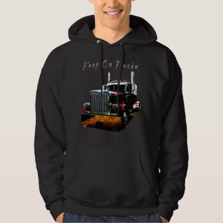 Vuxen och Ungdomssemi Lastbil-Behålla på Truckn Ba Hoodie