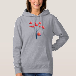Vuxen överdel hoodie - Ugglan älskar dig alltid T Shirt