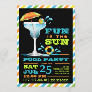 Vuxen Roligt i Cocktail-inbjudan till Party i Sol Inbjudningar