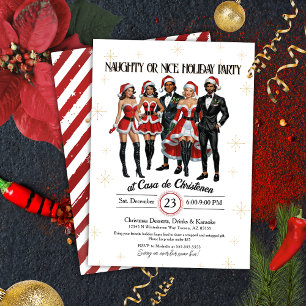 Vuxen Sassy Naughty eller Nice jul Party Inbjudningar