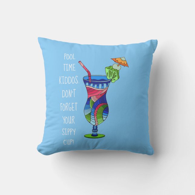 Vuxen Sippy Kopp (blå), Cute Bassäng Kudde (Framsida)