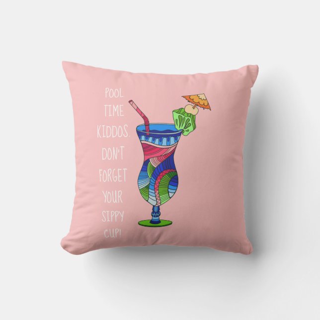 Vuxen Sippy Kopp (rosa), Cute Bassäng Kudde (Framsida)