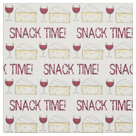 Vuxen Snack Time Red Vin och Brie Cheese Fabric Tyg