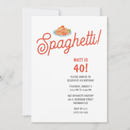 Vuxen Spaghetti Födelsedagsfest Inbjudningar