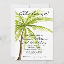 Vuxen Surprise 40:e födelsedagen Tropical Aloha Pa Inbjudningar