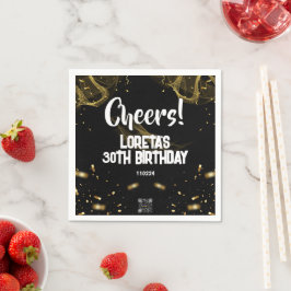 Vuxen Surprise Birthday Napkin Black Pappersservett