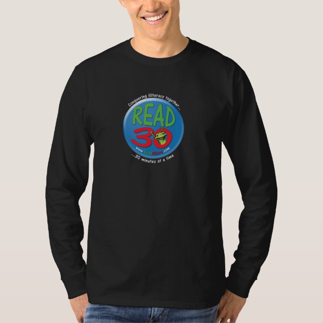 Vuxen T-tröja Longsleeve (svarten) för Read3Zero Tee Shirt (Framsida)