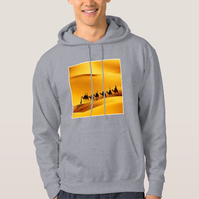 Vuxen Ullover Pullover grå  SAHARA  TURISM Hoodie (Framsida)