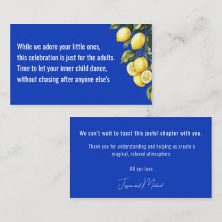 Vuxenbröllop💙🍋 Azul & Limone Tilläggskort