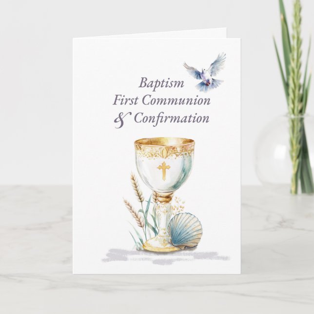 Vuxendop Kommunion Konfirmation RCIA Välsignelse Kort (Framsida)