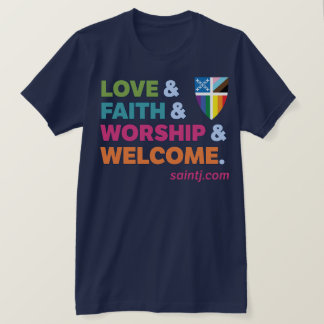 Vuxenfärgs välkomststolthet + Episcopal Pride Shie T Shirt