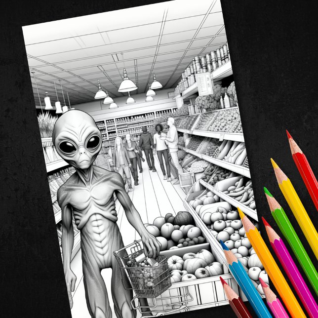 Vuxens färgning Alien 3D Poster (Skapare uppladdad)