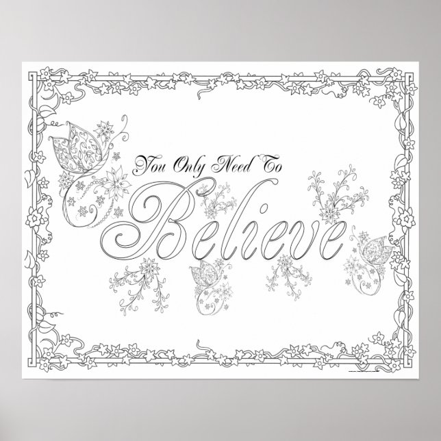 Vuxens färgning Poster "Du måste tro på konst" (Framsidan)