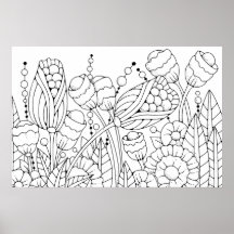Vuxens färgning Stilized Flowers 3