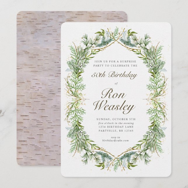 Vuxens milstolpe-inbjudan till födelsedag oavsett  inbjudningar (Fram/baksida)