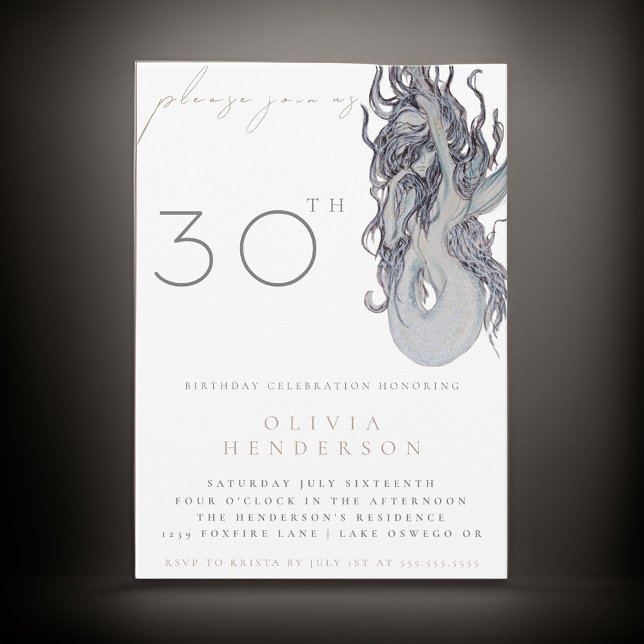 VUXENS SJÖJUNGFRU ANY FÖDELSEDAGSFEST INBJUDAN (Skapare uppladdad)