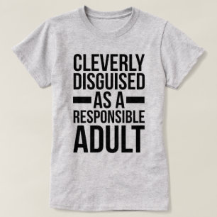 Vuxet roligt citationstecken för förklädd ansva t shirt