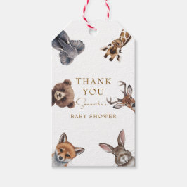 Vuxna babyduschfavörer för skogsdjur presentetikett