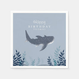 Vuxna blåa under Havets dag Manta Ray Birthday Pappersservett