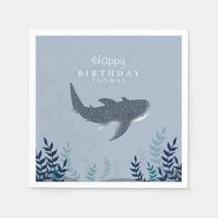 Vuxna blåa under Havets dag Manta Ray Birthday Pappersservett