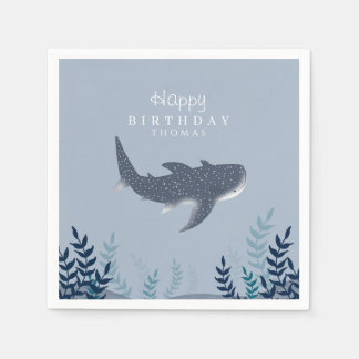 Vuxna blåa under Havets dag Manta Ray Birthday Pappersservett