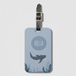 Vuxna blåa under Sea Whale Shark Monogram Bagagebricka