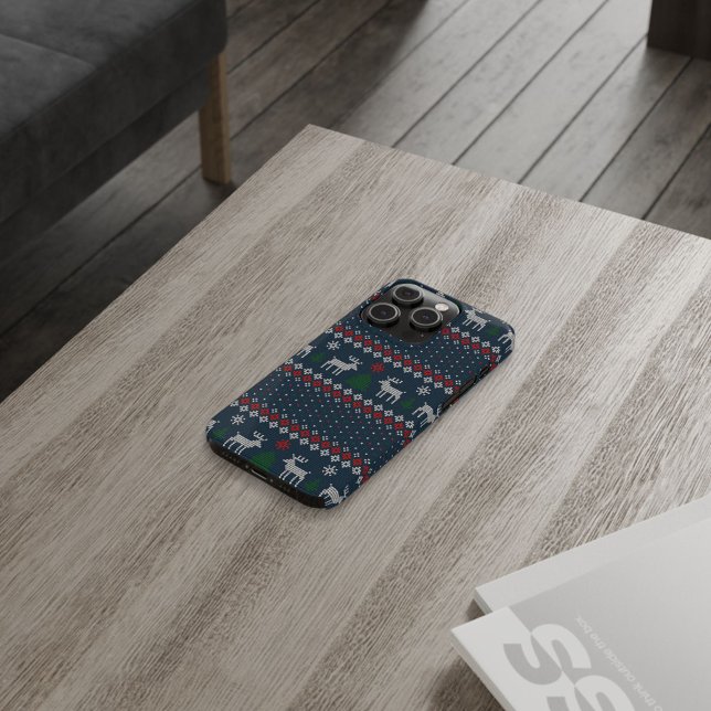 Vuxna Helgdagar vid julfesten Sticka Mönster (knitting pattern Christmas ugly sweater iphone case)