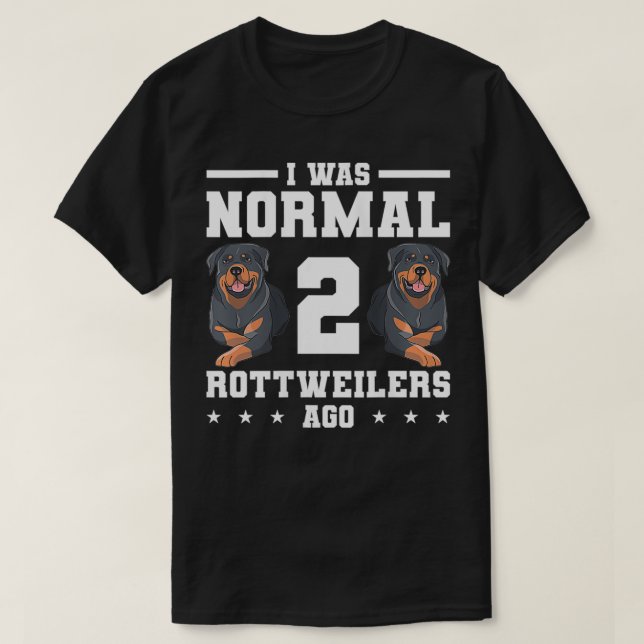 Vuxna I var normala 2 rottweilers Ago Rottweiler D T Shirt (Design framsida)