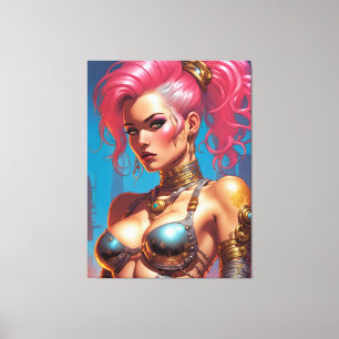 Vuxna Rosa Hair Canvastryck