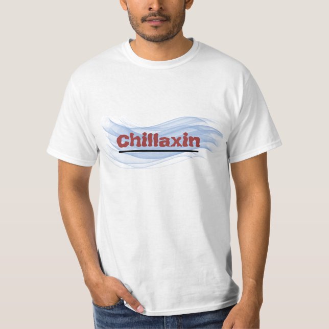 Vuxna TShirtblått vinkar Chillaxin T Shirt (Framsida)