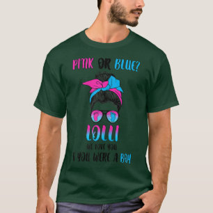 Vuxnas rosa eller blå lolli gender visar party t shirt