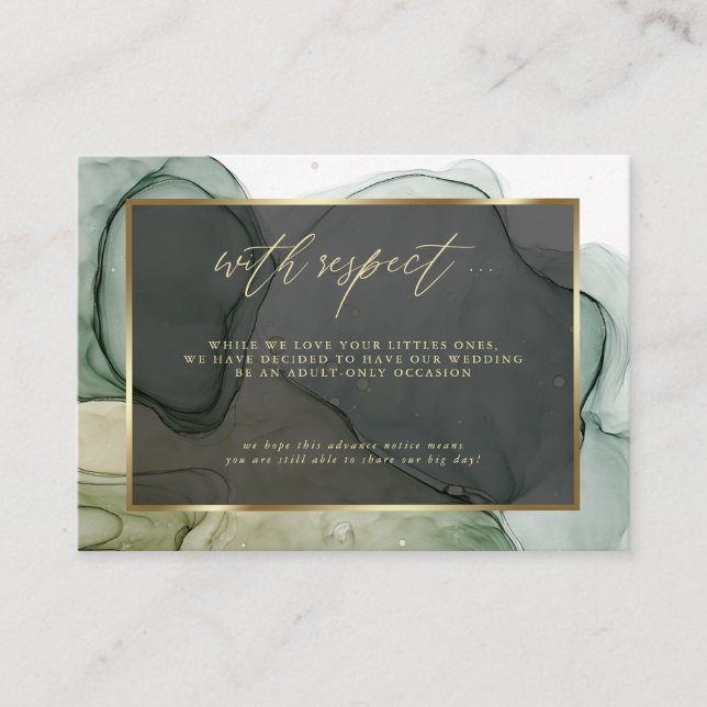 Vuxnor begär endast Gröntar i flytande Abstrakt Tilläggskort (Framsida)