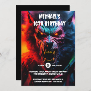 Vuxnor för varulv som korsar skrämmande varelser inbjudningar