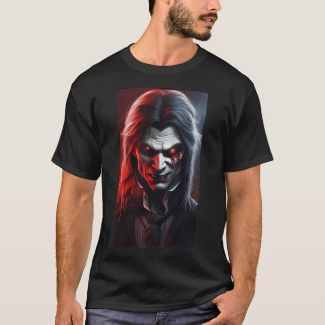 Vuxnor halloween vampyr odöda human skrämmande t shirt (Framsida)