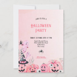 Vuxnor OCH KIDS ROSA HALLOWEEN FEST Inbjudningar