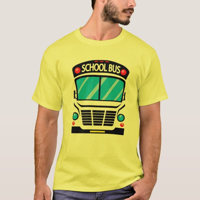 Vuxnor och Kids School Buss Costume Halloween T Shirt (Framsida)
