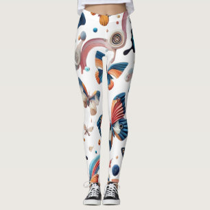 Vuxnors lagutformning - färgade fjärilar leggings
