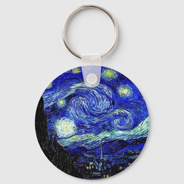 vVan Gogh Starry Night Fine Art Nyckelring (Framsida)