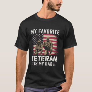 VVeteran Pappa American Flagga Proud Militärt Chil T Shirt