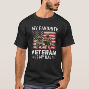 VVeteran Pappa American Flagga Proud Militärt Chil T Shirt