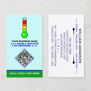 VVS-logotyp & QR-kod Uppvärmning & Luftkondition Visitkort