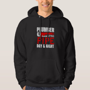 VVS-Monterare Lägger Rör Dag Och Natt VVS VVS-Inst Hoodie